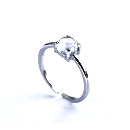 Kailash Way Silver Moonstone Psychic Protection Ring