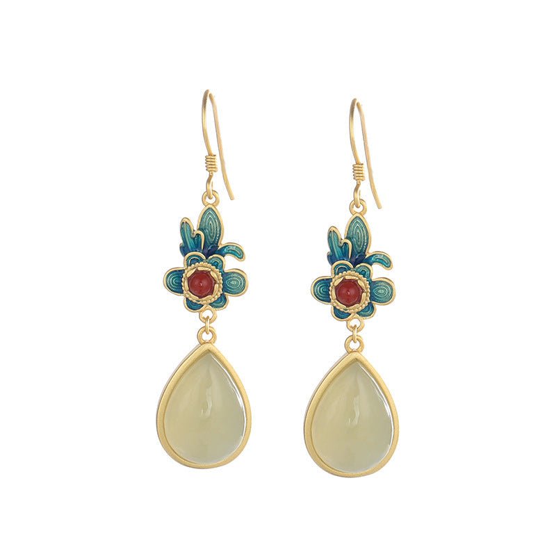 Kailash Way Red Agate Jade Prosperity Blessing Earrings