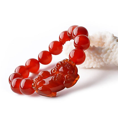 Kailash Way Red Agate Pixiu Wealth Attraction Bracelet