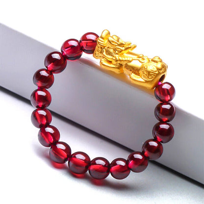 Kailash Way Red Garnet Pixiu Wealth Energy Ring