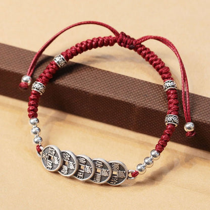 Kailash Way Red Rope Five Emperor Wealth Feng Shui Bracelet