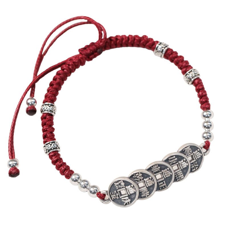 Kailash Way Red Rope Five Emperor Wealth Feng Shui Bracelet