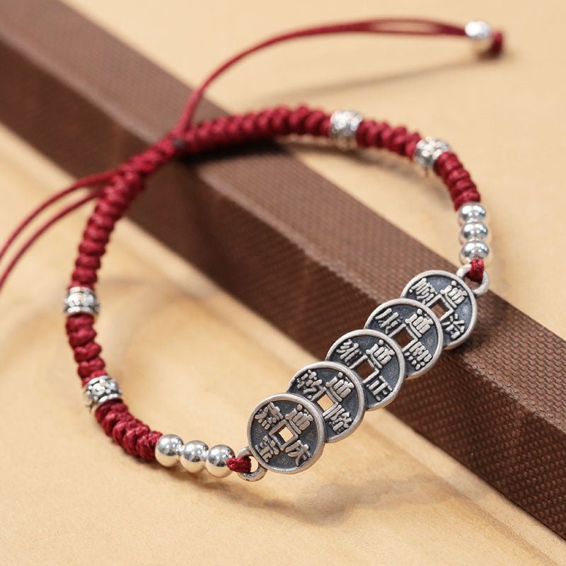Kailash Way Red Rope Five Emperor Wealth Feng Shui Bracelet