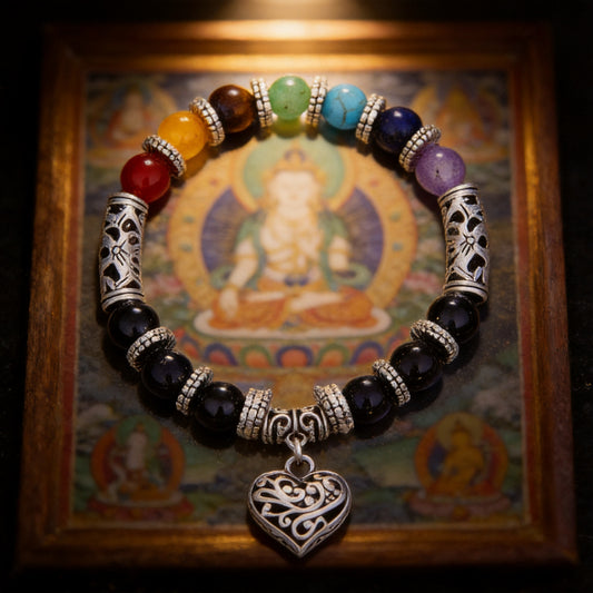 Kailash Way Natural Stone Chakra Balance Energy Bracelet front view