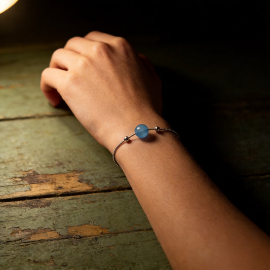 Kailash Way Chalcedony Harmony Positivity Energy Bracelet worn on wrist