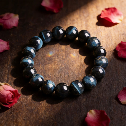 Kailash Way Blue Tiger Eye Harmony Wealth Bracelet front view