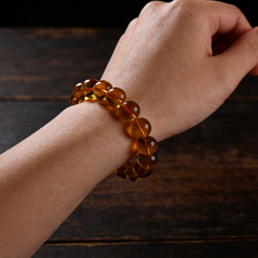 "Kailash Way Citrine Abundance Wealth Manifestation Bracelet" worn on wrist