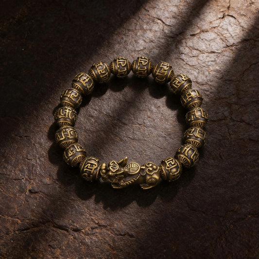 Kailash Way Copper Pixiu Wealth Protection Luck Bracelet front view