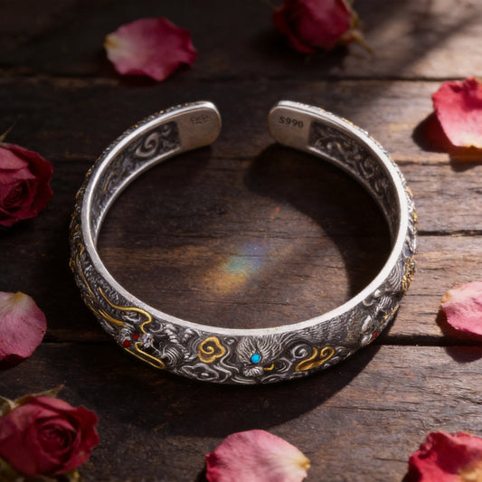 Kailash Way Copper Dragon Abundance Fortune Bangle front view