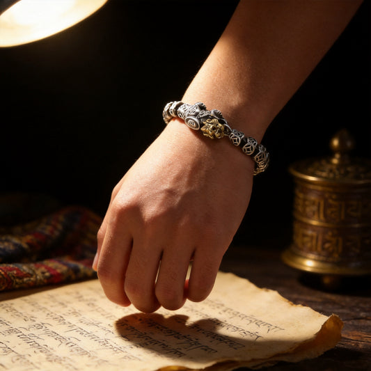 Kailash Way Feng Shui Pixiu Wealth Attraction Protection Bracelet worn on wrist