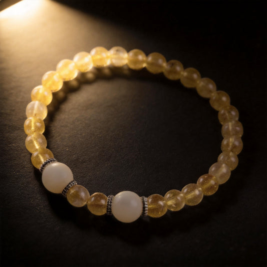 Kailash Way Pearl Citrine Prosperity Abundance Bracelet front view