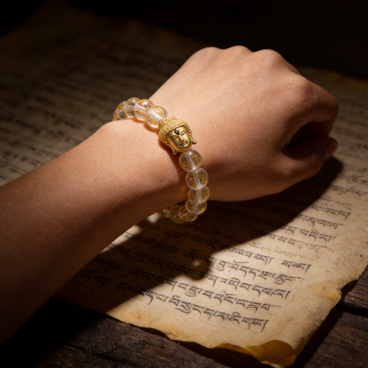Kailash Way Gold Buddha Abundance Fortune Bracelet worn on wrist