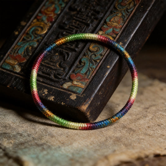 Kailash Way Braided 7 Chakra Balance Energy Meditation Bracelet front view