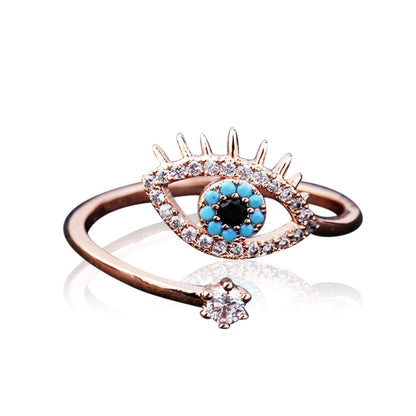 Kailash Way Rosegold Evil Eye Luck Protection Ring