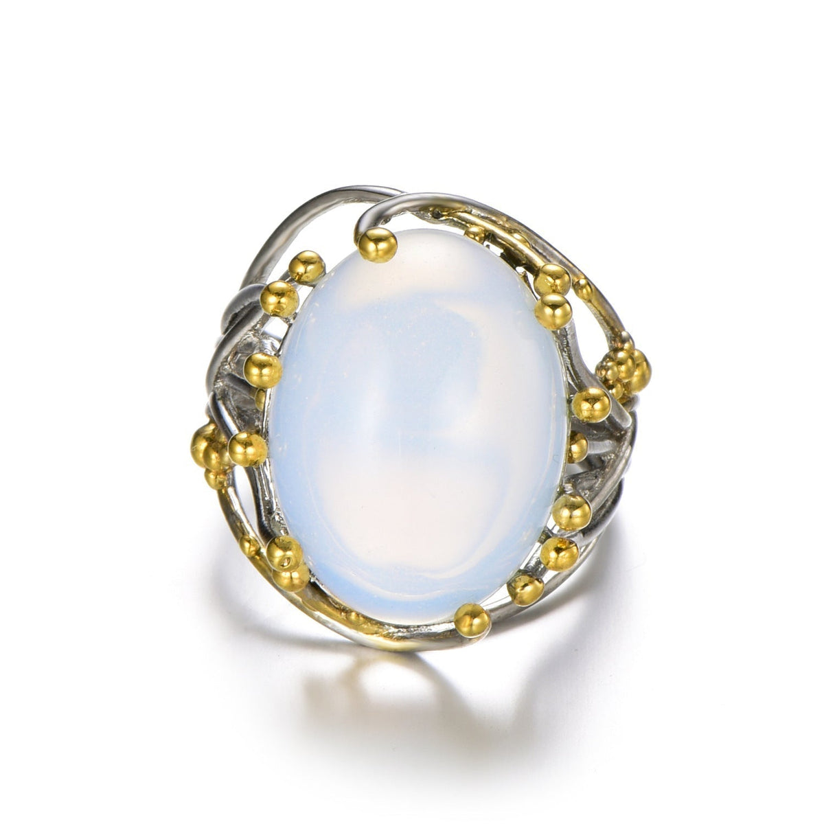 Kailash Way Silver Moonstone Spiritual Guidance Protection Ring