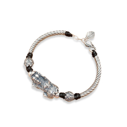 Kailash Way Silver Pixiu Prosperity Wealth Bangle
