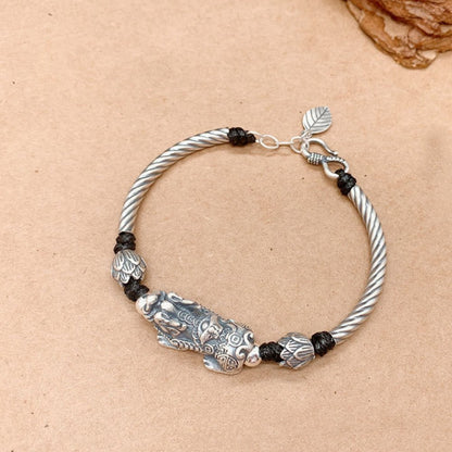 Kailash Way Silver Pixiu Prosperity Wealth Bangle