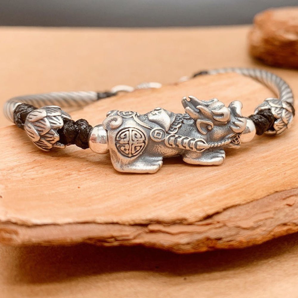 Kailash Way Silver Pixiu Prosperity Wealth Bangle