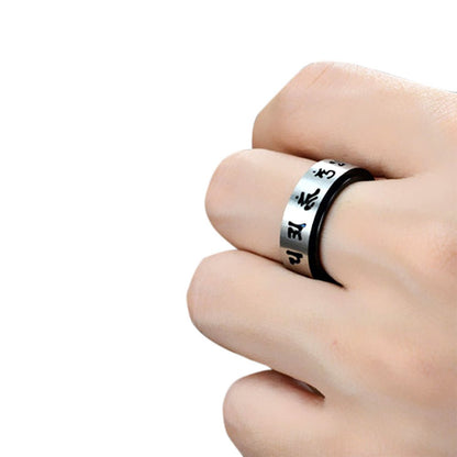 Kailash Way Titanium OM Mantra Enlightenment Rotating Ring