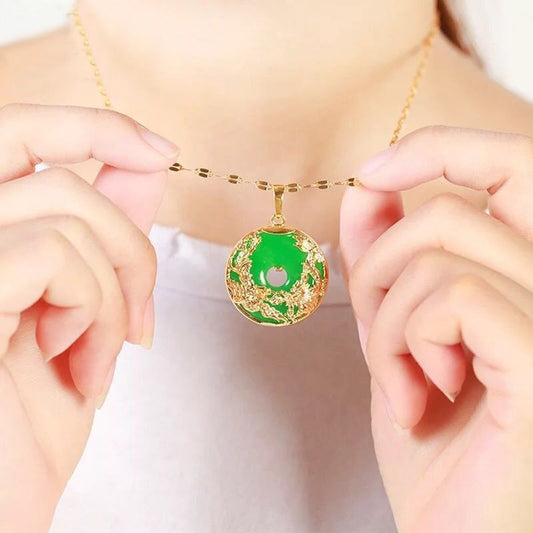 Kailash Way Jade Dragon & Phoenix Prosperity Luck Necklace Photo 3