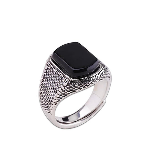 Kailash Way Obsidian Shielding Good Luck Ring
