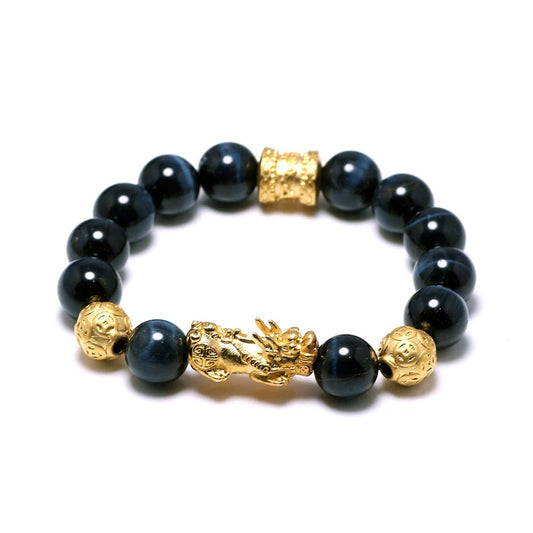 Kailash Way Tiger's Eye Pixiu Wealth Luck Protection Bracelet