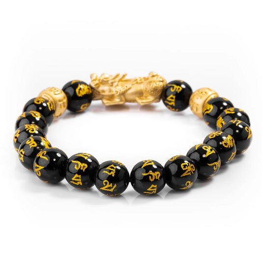 Kailash Way Black Obsidian Pi Xiu Prosperity Luck Bracelet Photo 2