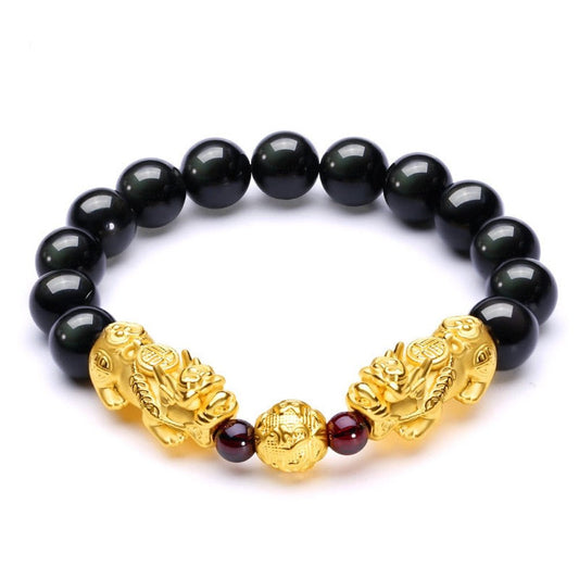 Kailash Way Black & Red Agate Pixiu Balance Positivity Bracelet