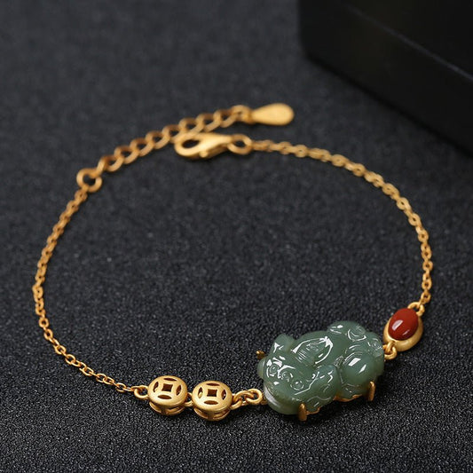 Kailash Way Green Jade Pixiu Abundance Prosperity Bracelet Photo 3