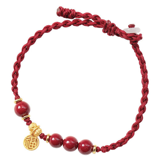 Kailash Way Red Rope Cinnabar Prosperity Luck Charm Bracelet