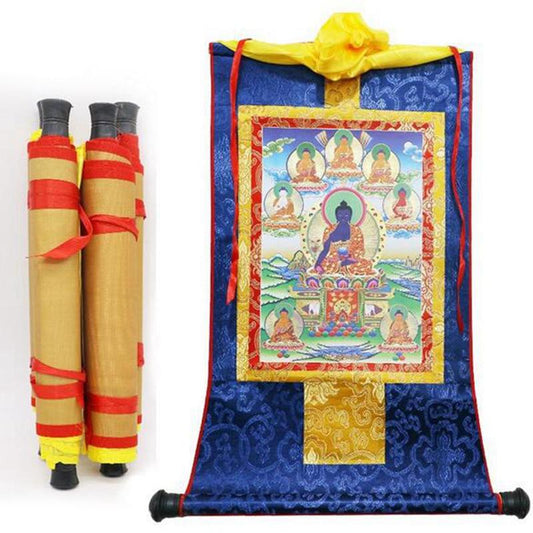 Kailash Way Wood Healing Medicine Buddha Spiritual Scroll