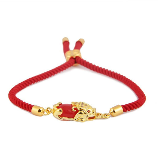 Kailash Way Red Agate Pixiu Wealth Fortune Bracelet