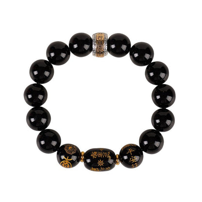 Kailash Way Obsidian Tai Sui Luck Protection Bracelet