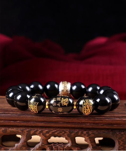 Kailash Way Obsidian Tai Sui Luck Protection Bracelet