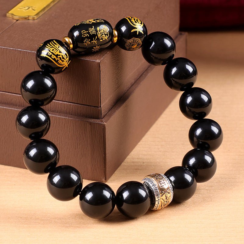 Kailash Way Obsidian Tai Sui Luck Protection Bracelet