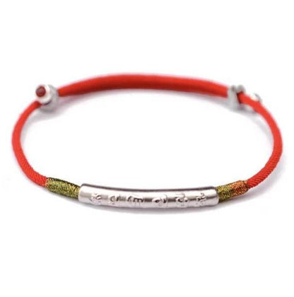 Kailash Way Silver Mani Mantra Compassion Protection Bracelet
