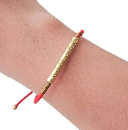 Kailash Way Silver Mani Mantra Compassion Protection Bracelet