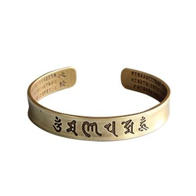 Kailash Way Brass Heart Sutra Wisdom Peace Protection Bangle