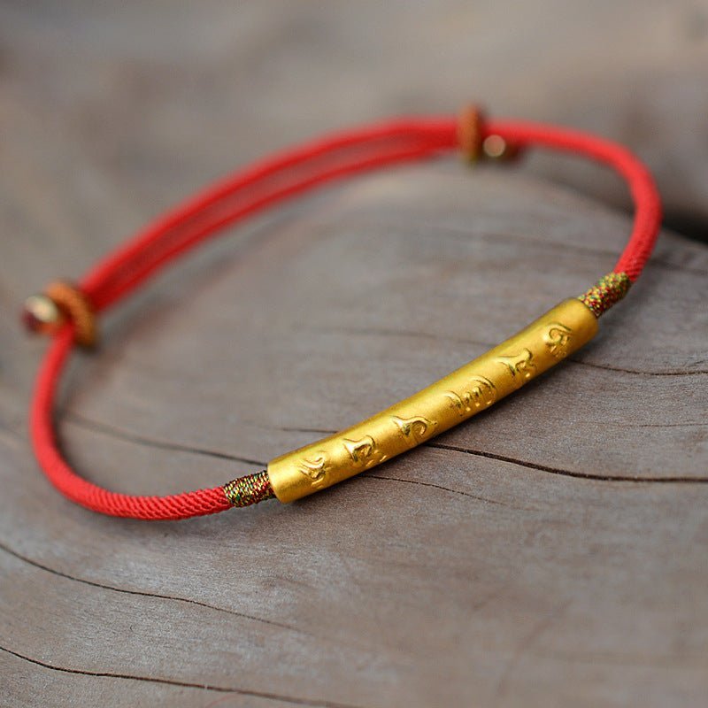 Kailash Way Gold Tibetan Mantra Wisdom Karma Bracelet