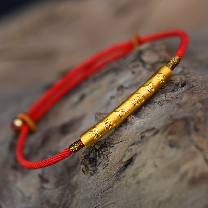 Kailash Way Gold Tibetan Mantra Wisdom Karma Bracelet