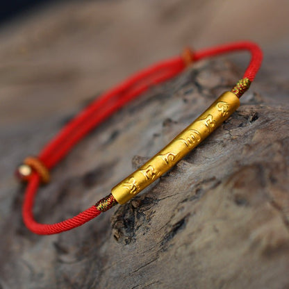 Kailash Way Gold Tibetan Mantra Wisdom Karma Bracelet