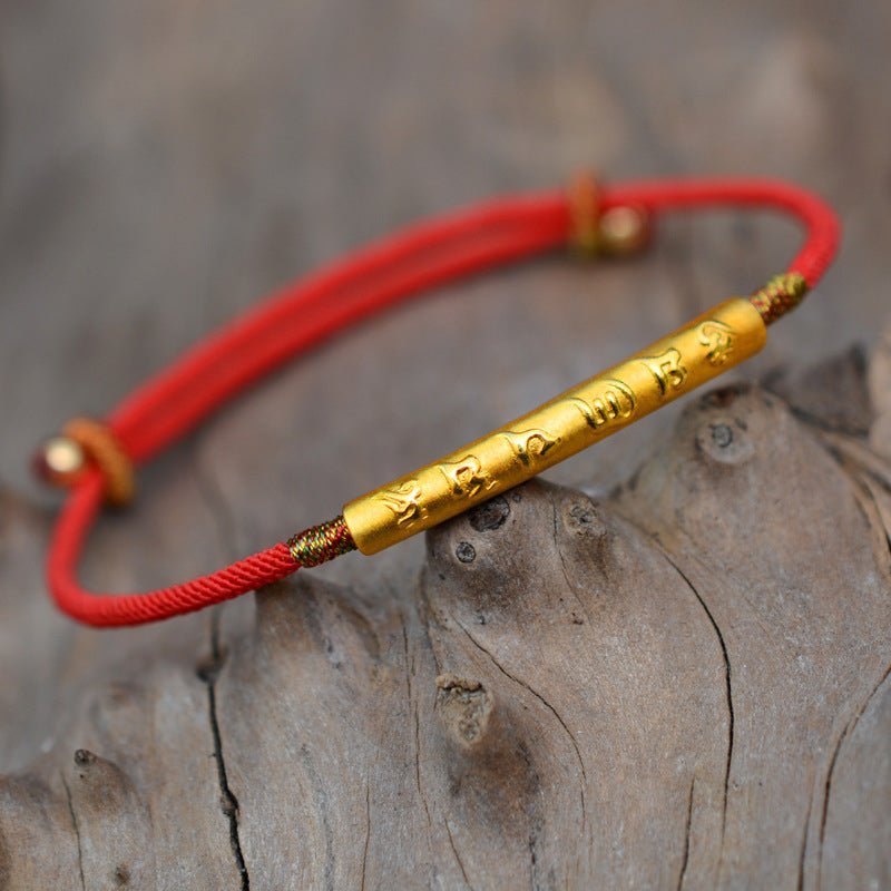 Kailash Way Gold Tibetan Mantra Wisdom Karma Bracelet