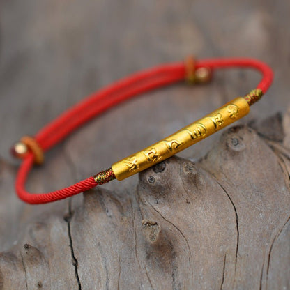 Kailash Way Gold Tibetan Mantra Wisdom Karma Bracelet