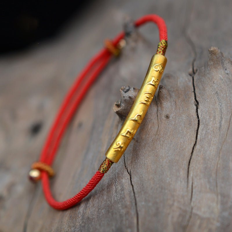 Kailash Way Gold Tibetan Mantra Wisdom Karma Bracelet