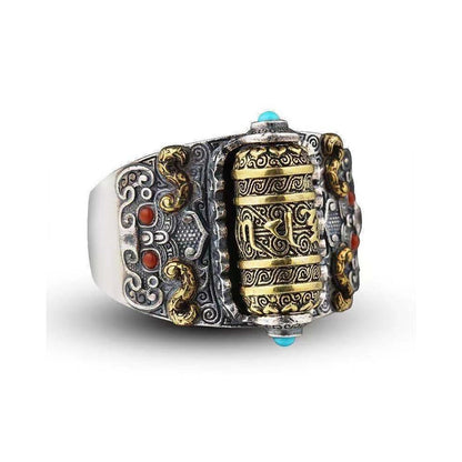 Kailash Way Gold Mantra Compassion Blessings Ring