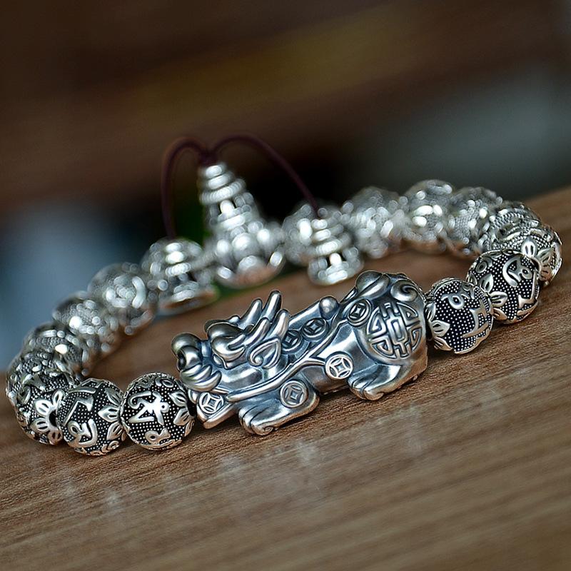 Kailash Way Six Words Mantra Pixiu Wealth Protection Bracelet