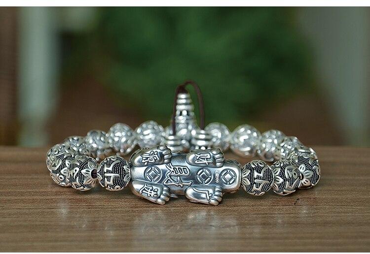 Kailash Way Six Words Mantra Pixiu Wealth Protection Bracelet