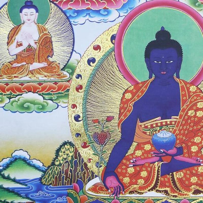 Kailash Way Wood Healing Medicine Buddha Spiritual Scroll