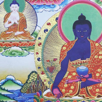 Kailash Way Wood Healing Medicine Buddha Spiritual Scroll