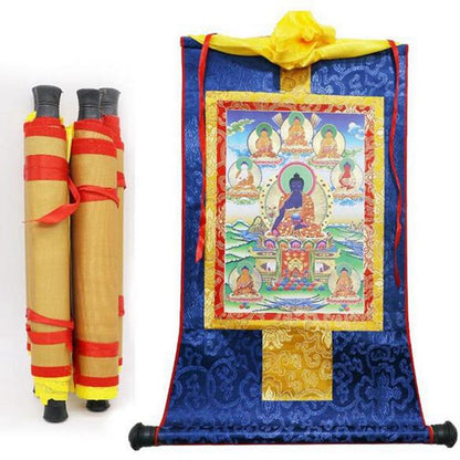 Kailash Way Wood Healing Medicine Buddha Spiritual Scroll